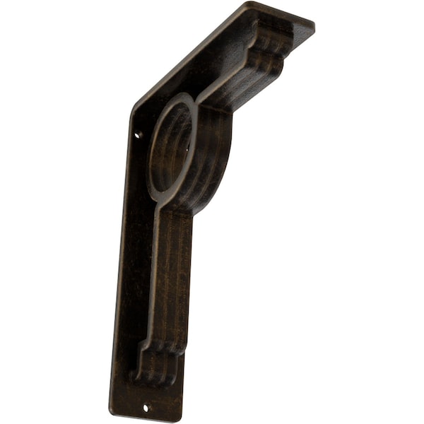 Ekena Millwork Maria Wrought Iron Bracket, (Triple center brace), Antiqued Brass 2"W x 5 1/2"D x 8"H BKTM02X05X08TMAABS - main